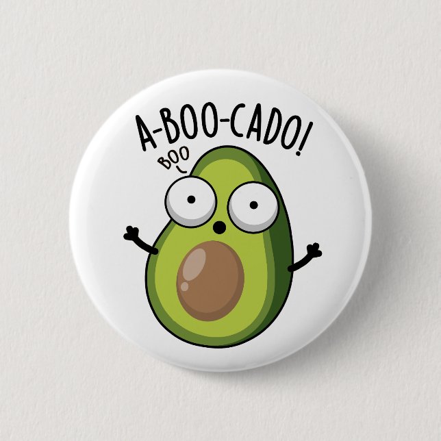A-boo-cado Funny Avocado Scare Puns  6 Cm Round Badge (Front)