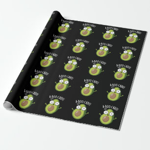 A-boo-cado Funny Avocado Scare Puns Dark BG Wrapping Paper