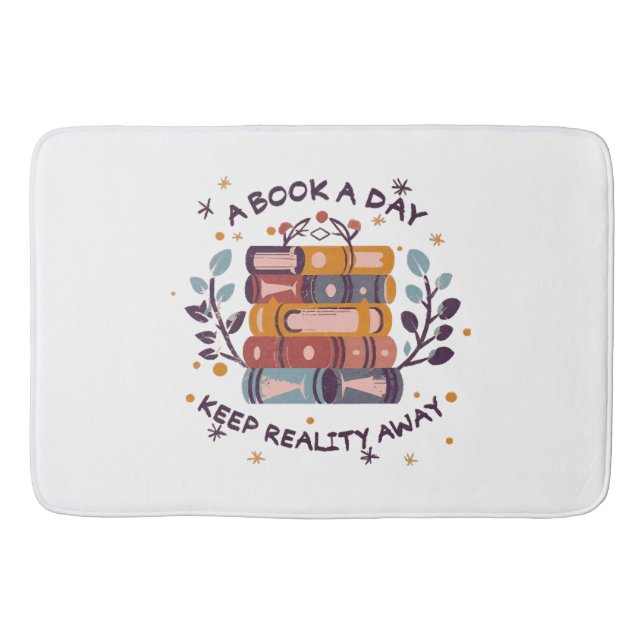 A book a day keep reality away bath mat (Front)