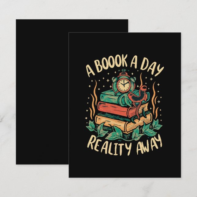 A book a day keep Reality away Card (Front/Back)
