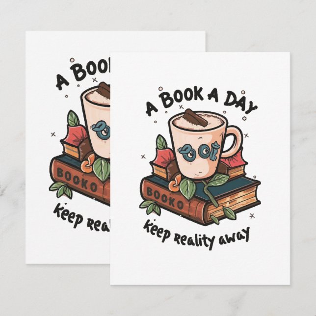 A book a day keep Reality away Enclosure Card (Front/Back)