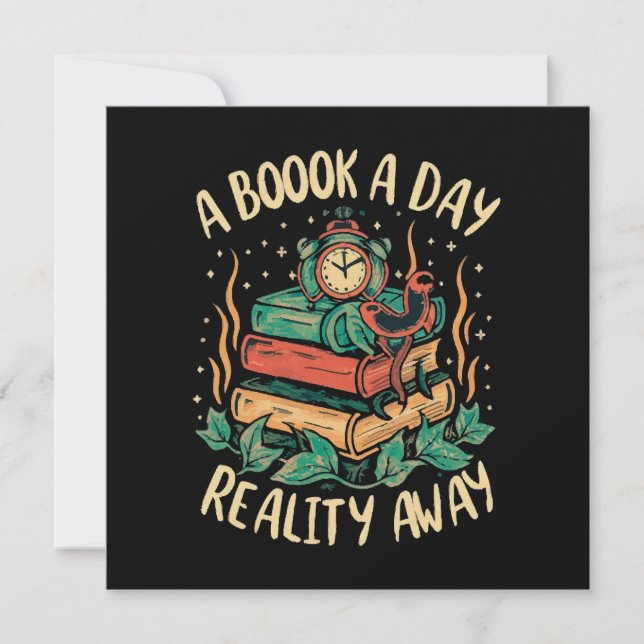 A book a day keep Reality away Invitation (Front)