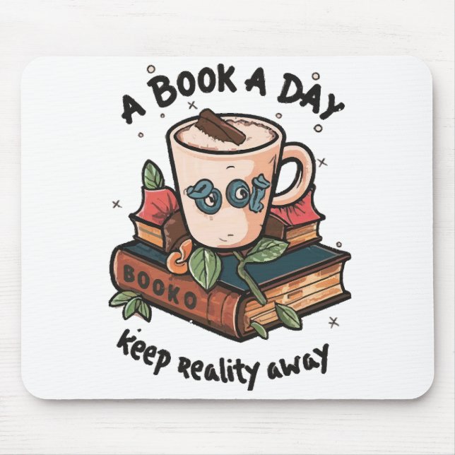A book a day keep Reality away Mouse Pad (Front)