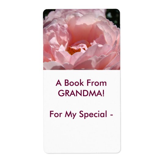 A Book from GRANDMA! Rose Book Gift Tags To Shipping Label