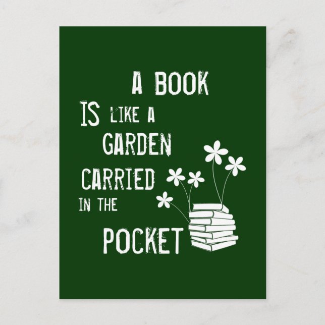 A Book is like a Garden in the Pocket Postcard (Front)