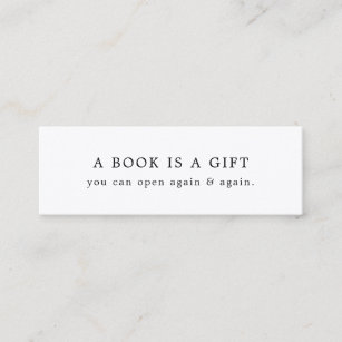 A Book it a Gift Modern Minimal Mini Bookmark Card
