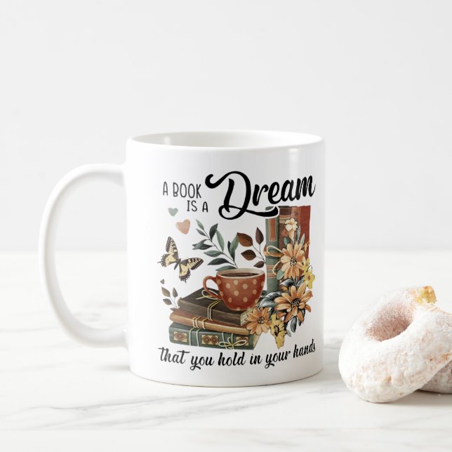 A Book Lover's Dream Coffee Mug (With Donut)