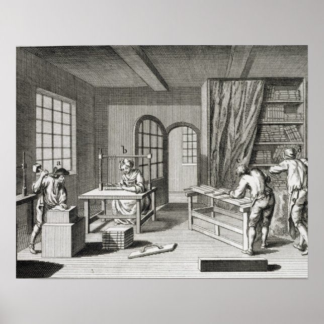 A bookmaker's workshop, from the 'Encyclopedie des Poster (Front)