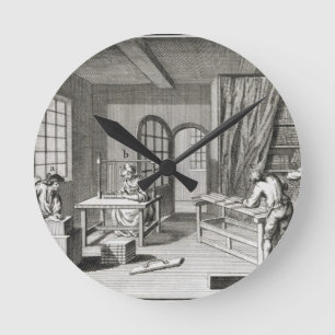 A bookmaker's workshop, from the 'Encyclopedie des Round Clock