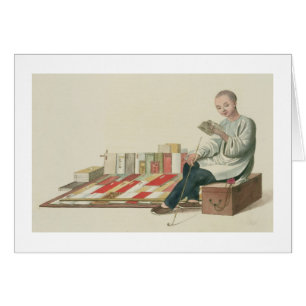 A Bookseller, plate 6 from 'The Costume of China',