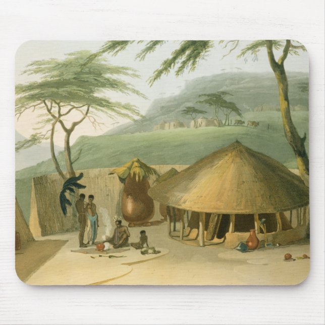 A Boosh-Wannah Hut, plate 7 from 'African Scenery Mouse Pad (Front)
