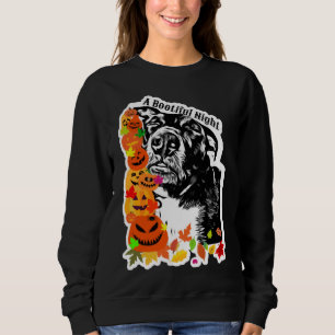 A Bootiful Night Pitbull Dog I Black And White Sweatshirt