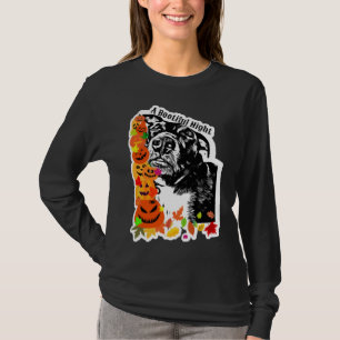 A Bootiful Night Pitbull Dog I Black And White T-Shirt