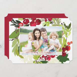 A Botanical Christmas Holiday Flat Card
