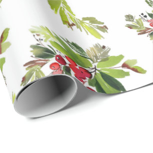 A Botanical Christmas Holiday Wrapping Paper