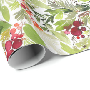 A Botanical Christmas Holiday Wrapping Paper