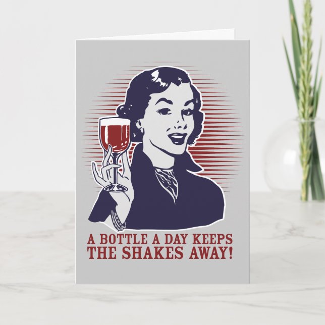 A Bottle A Day Personalizable Card (Front)