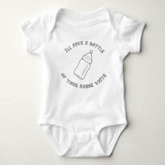 A bottle of your house white - funny baby design baby bodysuit