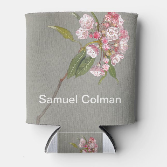 A Bough of Mountain Laurel with Leaves and Blossom Can Cooler (Front)