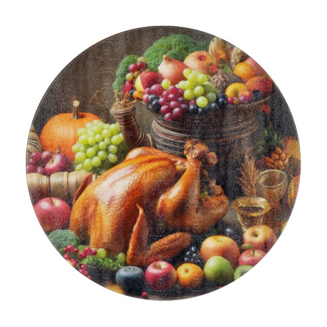 A Bountiful Harvest Feast Cutting Board (Front)