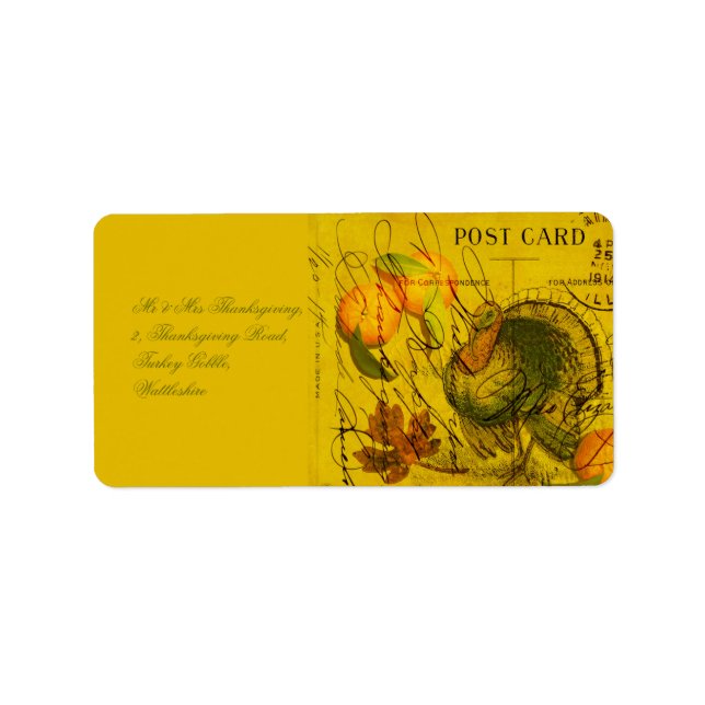 A Bountiful Thanksgiving Label (Front)