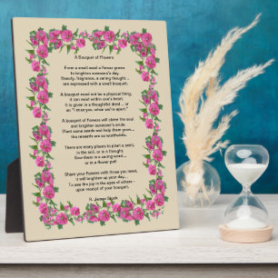 "A Bouquet of Flowers" Poem on 8x10 easel plaque