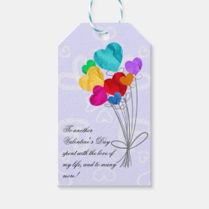A bouquet of heart paper balloons gift tags