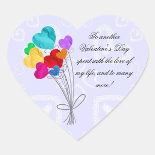 A bouquet of heart paper balloons sticker