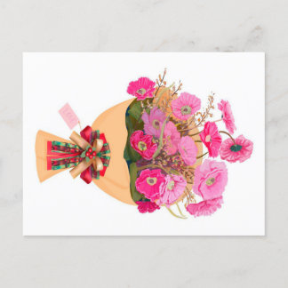 A bouquet of pink flowers canvas Print Holiday Postcard
