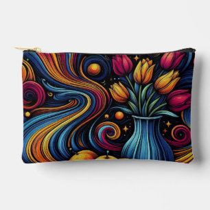 A bouquet of radiant tulips accessory pouch