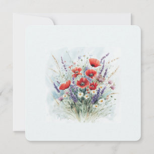 A bouquet of wildlowers on Flat card for occasions