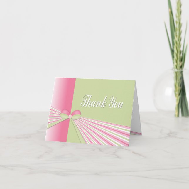 A Bow with Stripes Thank You Card (Front)