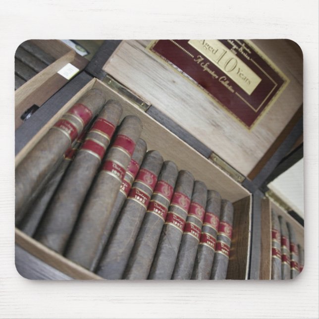 A box of cigars mouse pad (Front)