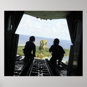 A box of humanitarian goods poster