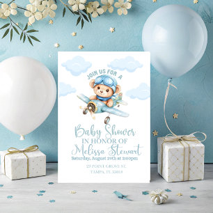 A Boy Aeroplane Baby Shower Invitation