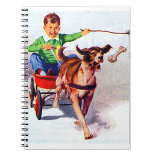 A boy and his dog cart notebook