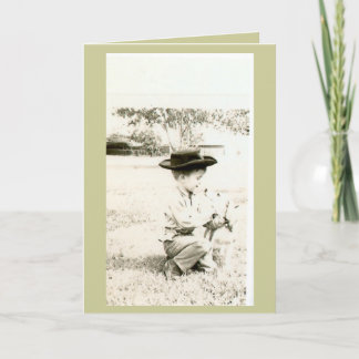 a boy and his first dog card