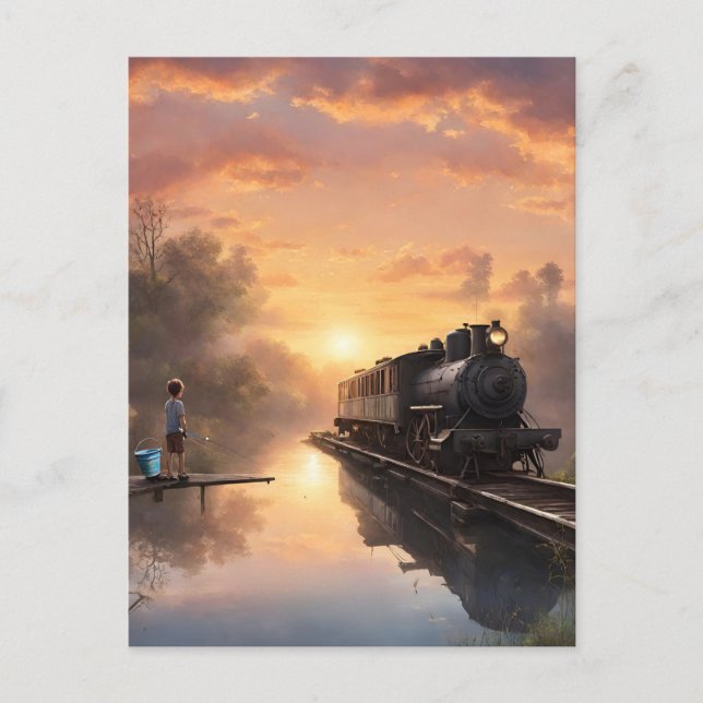 A Boy Fishing Postcard (Front)