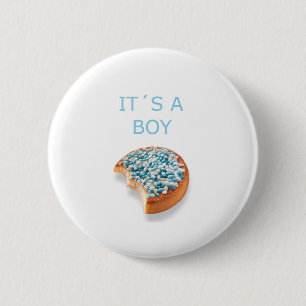 .a boy is born 6 cm round badge