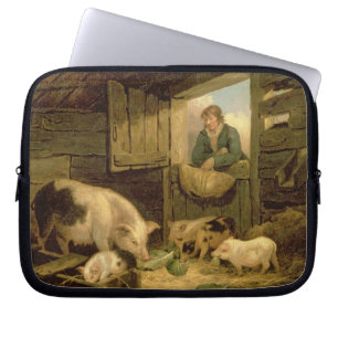 A Boy Looking into a Pig Sty, 1794 (oil on canvas) Laptop Sleeve