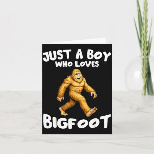 A boy who loves bigfoot sasquatch funny retro card