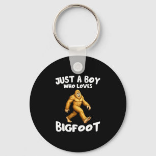 A boy who loves bigfoot sasquatch funny retro key ring