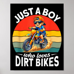 A boy who loves dirt bikes motocross enduro kids poster
