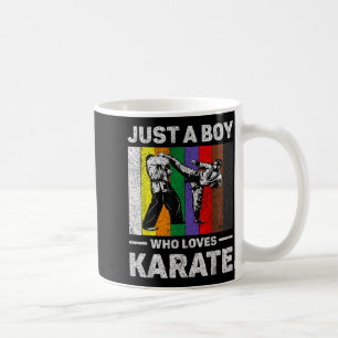 A Boy Who Loves Karate Vintage Taekwondo Karate Coffee Mug