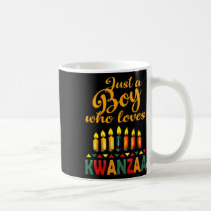 A Boy Who Loves Kwanzaa Kinara African Pride Black Coffee Mug