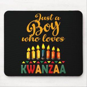 A Boy Who Loves Kwanzaa Kinara African Pride Black Mouse Pad
