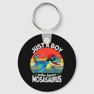 A Boy Who Loves Mosasaurus Funny Kids Toddlers Key Ring