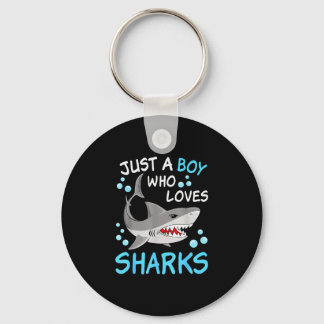 A boy who loves sharks funny ocean animal shark key ring
