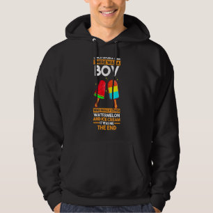 A Boy Who Really Love Watermelon And Ice Cream Hoodie