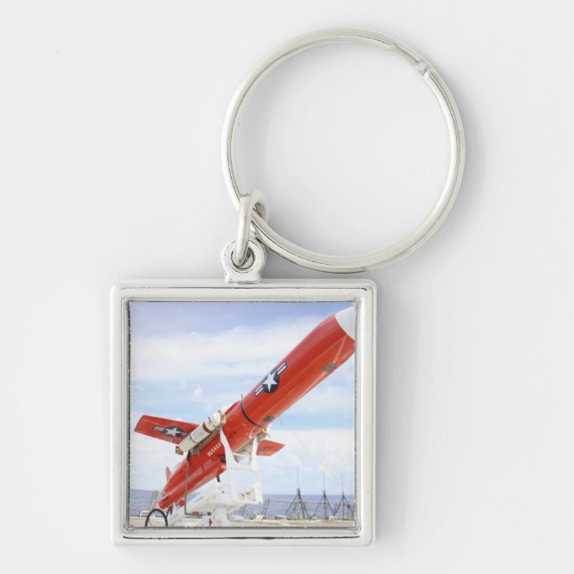 A BQM-74E Chukar drone ready for launch Key Ring (Front)
